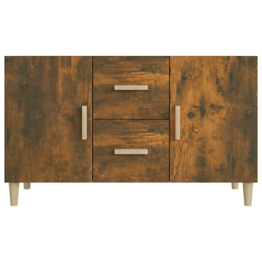 Dressoir 100X36X60 Cm Bewerkt Hout Gerookt Eikenkleurig