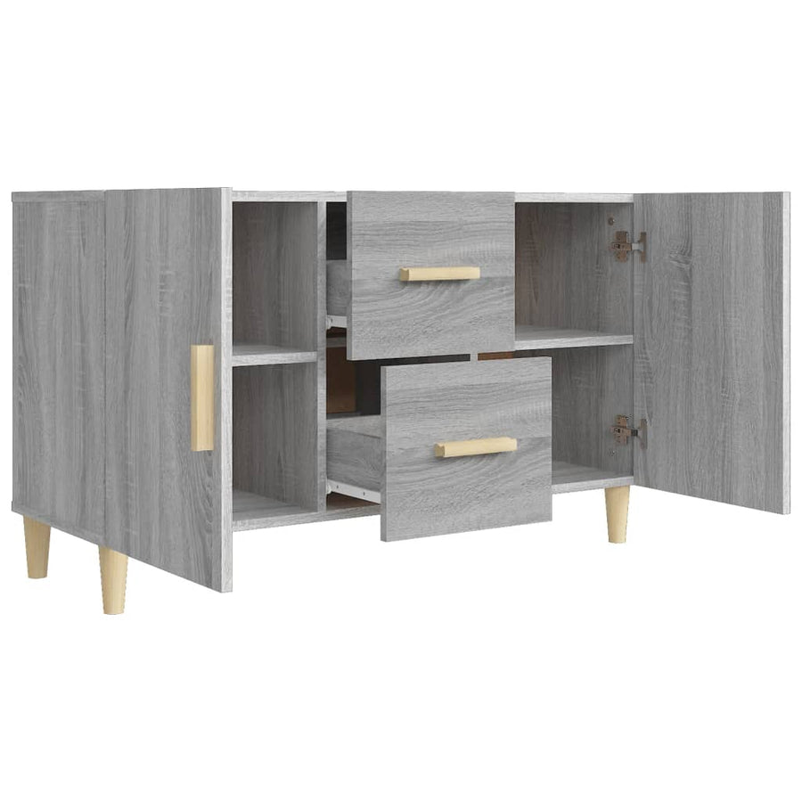 Dressoir 100X36X60 Cm Bewerkt Hout Grijs Sonoma Eikenkleurig
