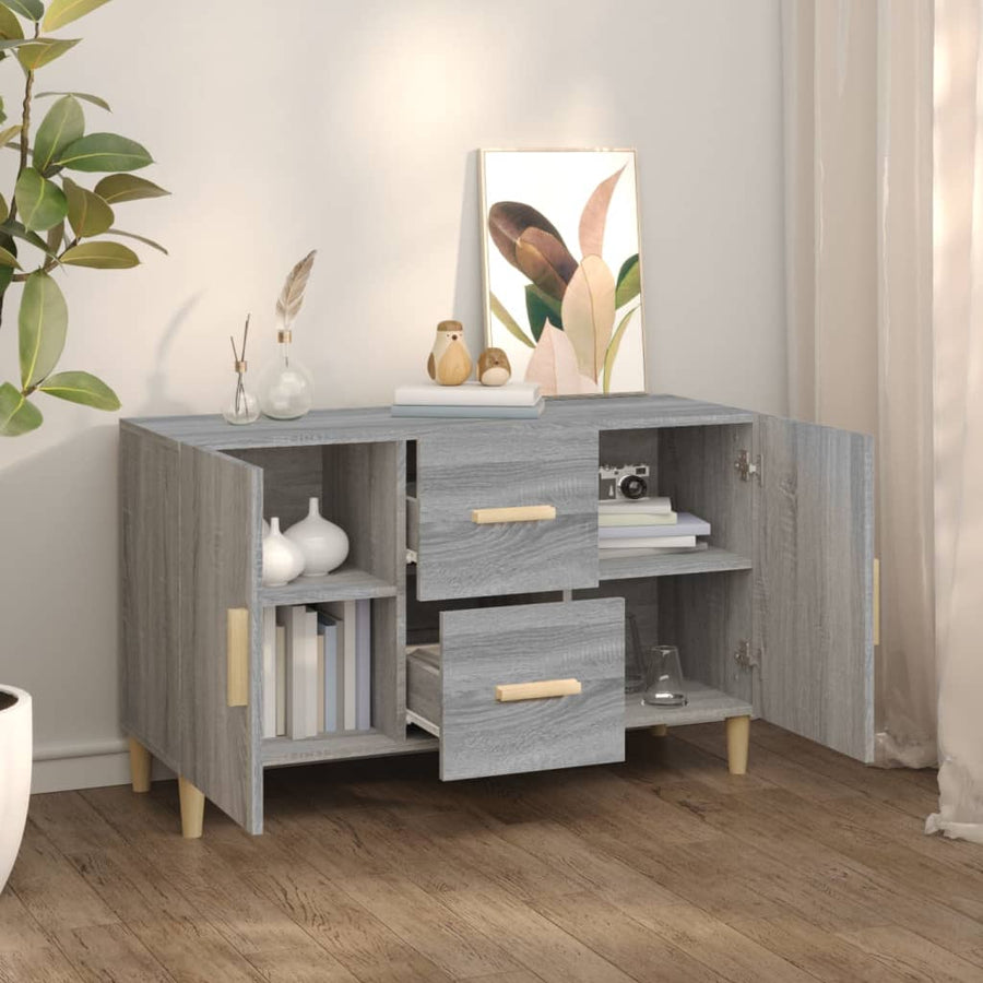 Dressoir 100X36X60 Cm Bewerkt Hout Grijs Sonoma Eikenkleurig