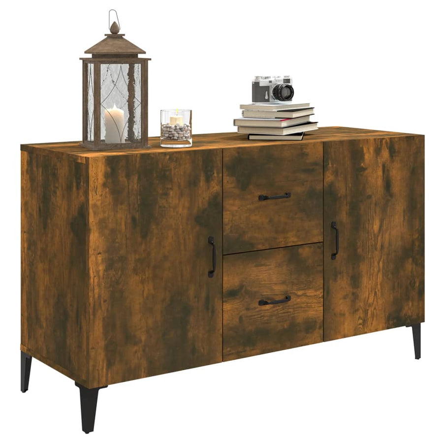 Dressoir 100x36x60 cm bewerkt hout gerookt eikenkleurig Gerookt eiken