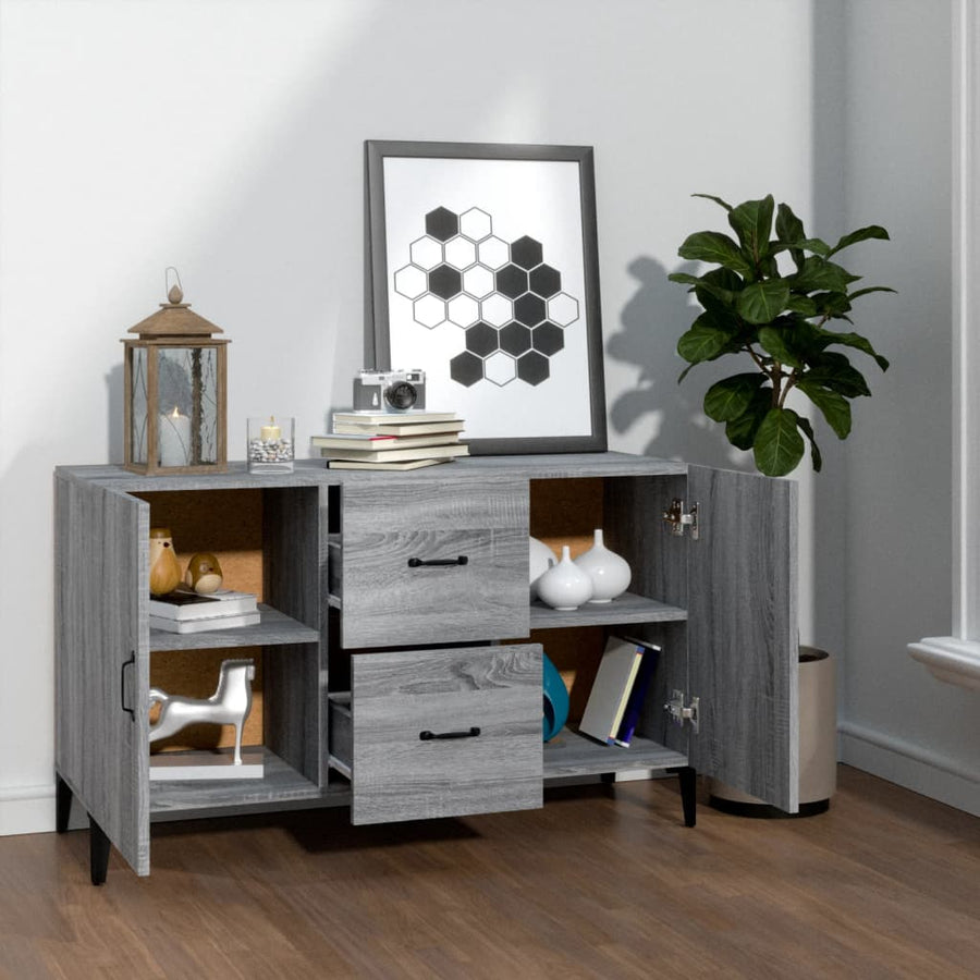 Dressoir 100x36x60 cm bewerkt hout grijs sonoma eikenkleurig Grijs sonoma
