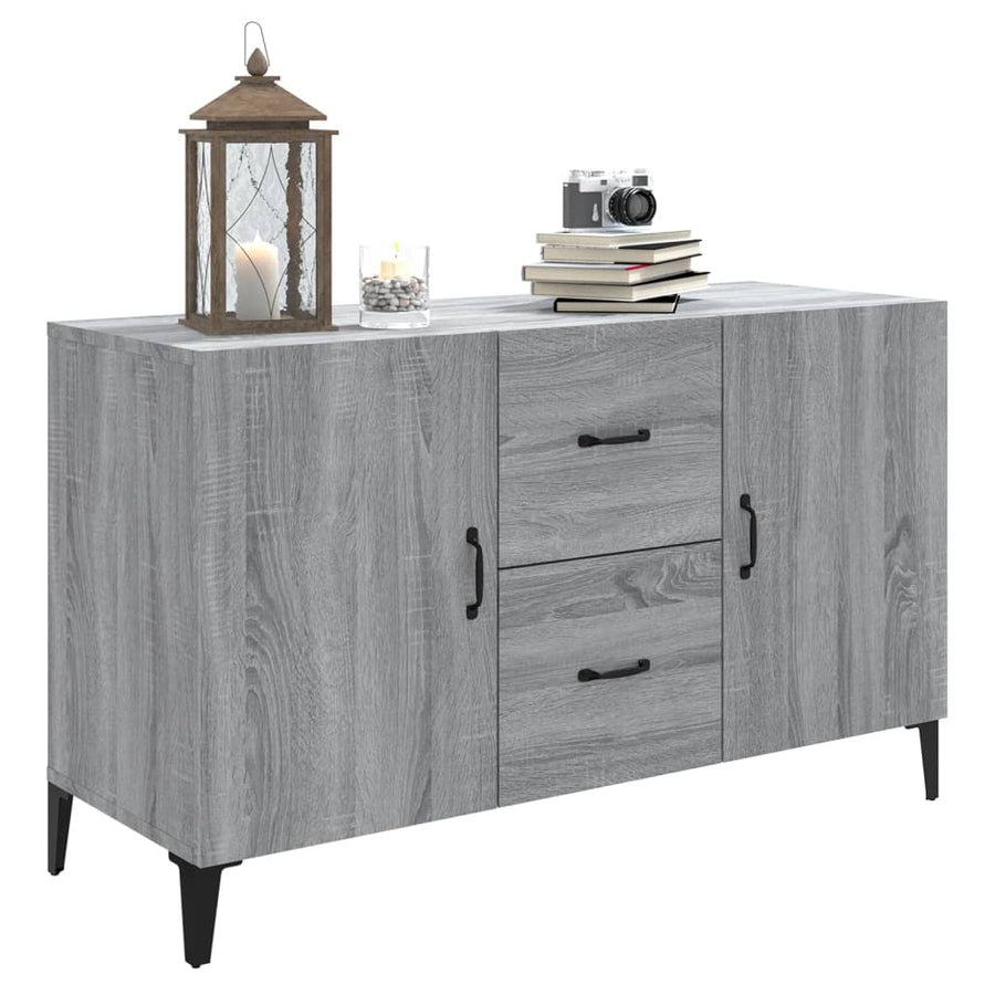 Dressoir 100x36x60 cm bewerkt hout grijs sonoma eikenkleurig Grijs sonoma