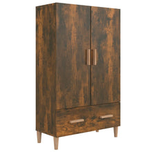 Hoge Kast 70X31X115 Cm Bewerkt Hout Gerookt Eikenkleurig