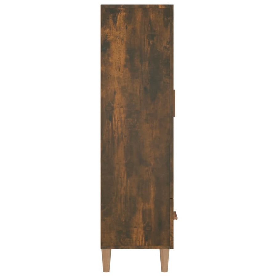 Hoge Kast 70X31X115 Cm Bewerkt Hout Gerookt Eikenkleurig