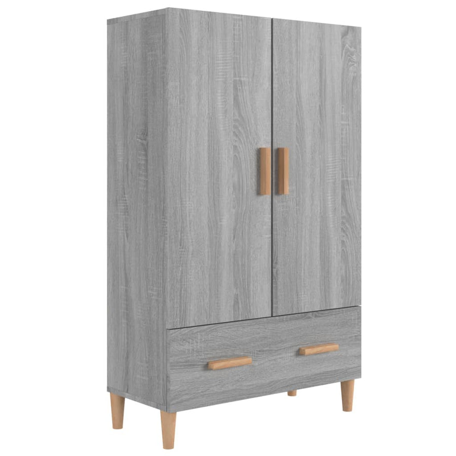 Hoge Kast 70X31X115 Cm Bewerkt Hout Grijs Sonoma Eikenkleurig