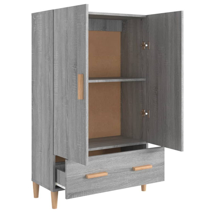 Hoge Kast 70X31X115 Cm Bewerkt Hout Grijs Sonoma Eikenkleurig