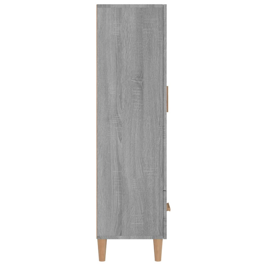 Hoge Kast 70X31X115 Cm Bewerkt Hout Grijs Sonoma Eikenkleurig