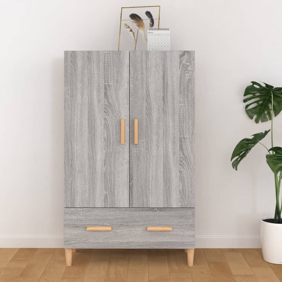Hoge Kast 70X31X115 Cm Bewerkt Hout Grijs Sonoma Eikenkleurig
