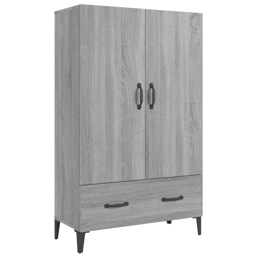 Hoge Kast 70X31X115 Cm Bewerkt Hout Grijs Sonoma Eikenkleurig