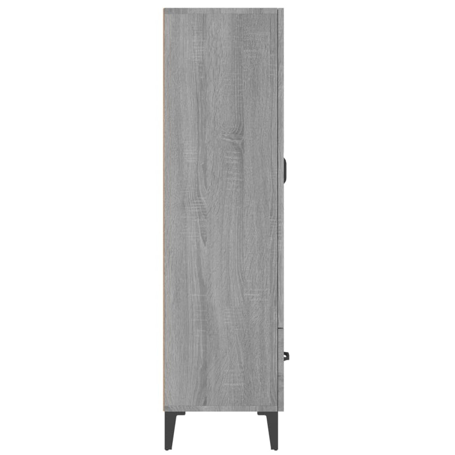 Hoge Kast 70X31X115 Cm Bewerkt Hout Grijs Sonoma Eikenkleurig
