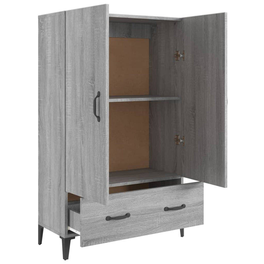 Hoge Kast 70X31X115 Cm Bewerkt Hout Grijs Sonoma Eikenkleurig