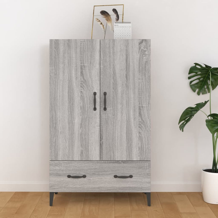 Hoge Kast 70X31X115 Cm Bewerkt Hout Grijs Sonoma Eikenkleurig