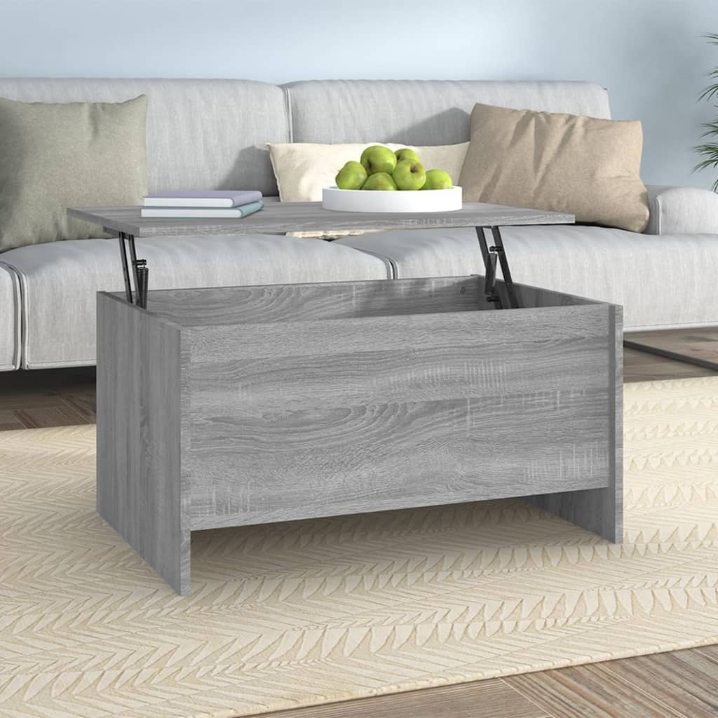 Salontafel 80X55,5X41,5 Cm Bewerkt Hout Eikenkleur 80 x 55 x 41.5 cm