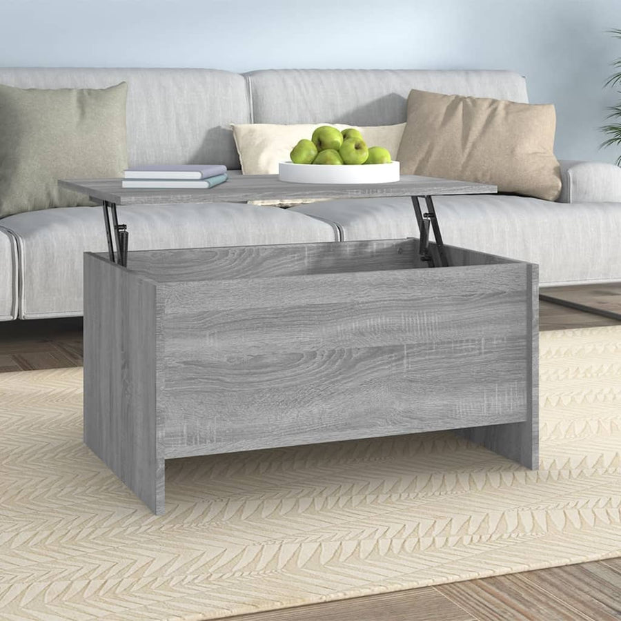 Salontafel 80X55,5X41,5 Cm Bewerkt Hout Eikenkleur 80 x 55 x 41.5 cm