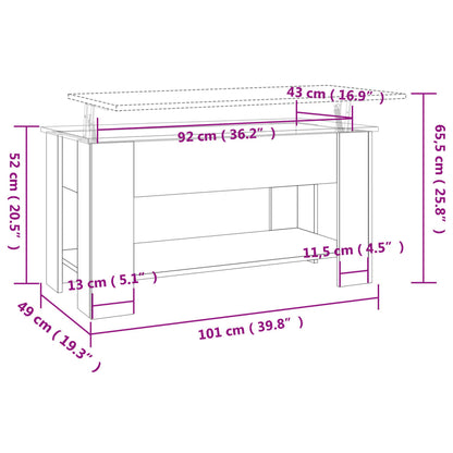 Salontafel 0X49X52 Cm Bewerkt Hout Eikenkleurig Grijs sonoma