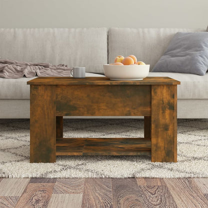 Salontafel 79X49X41 Cm Bewerkt Hout Gerookt Eikenkleurig