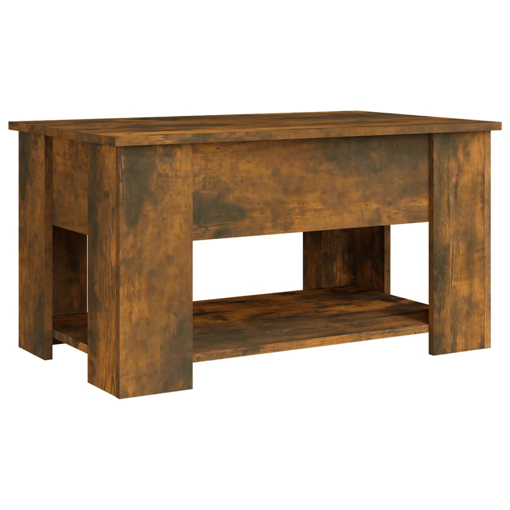 Salontafel 79X49X41 Cm Bewerkt Hout Gerookt Eikenkleurig