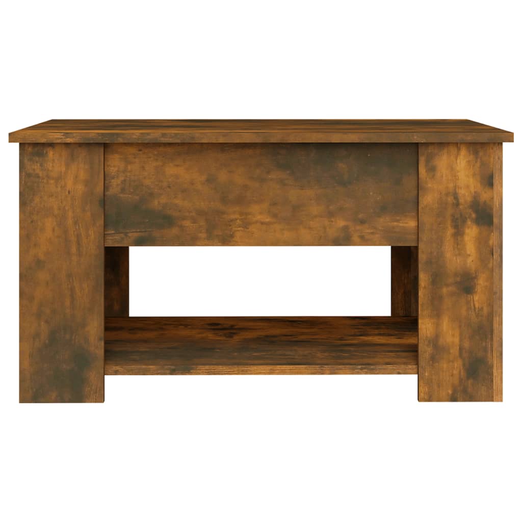 Salontafel 79X49X41 Cm Bewerkt Hout Gerookt Eikenkleurig