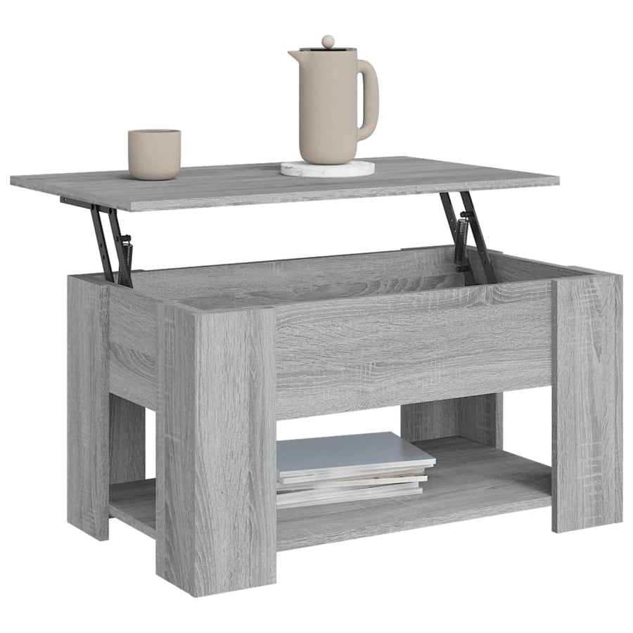 Salontafel 79X49X41 Cm Bewerkt Hout Grijs Sonoma Eikenkleurig