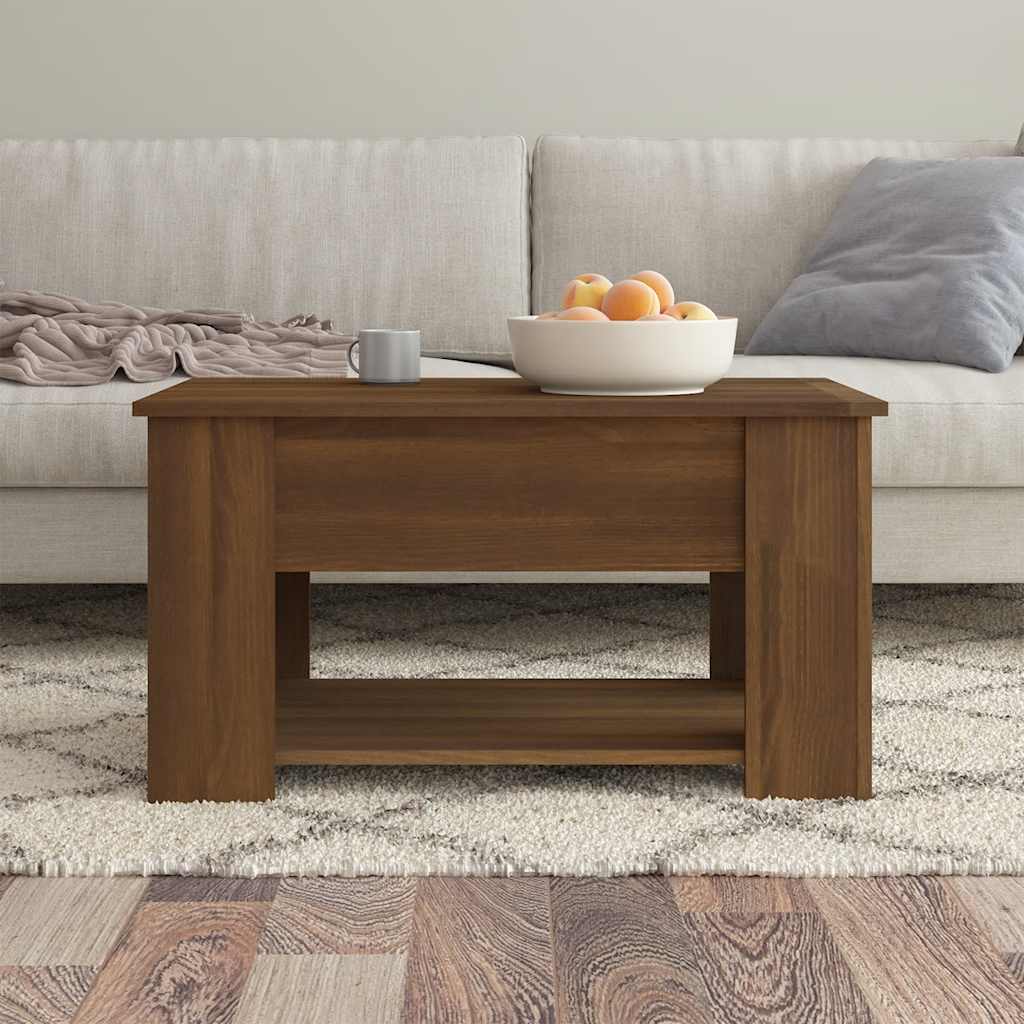 Salontafel 79x49x41 cm bewerkt hout bruin eikenkleur