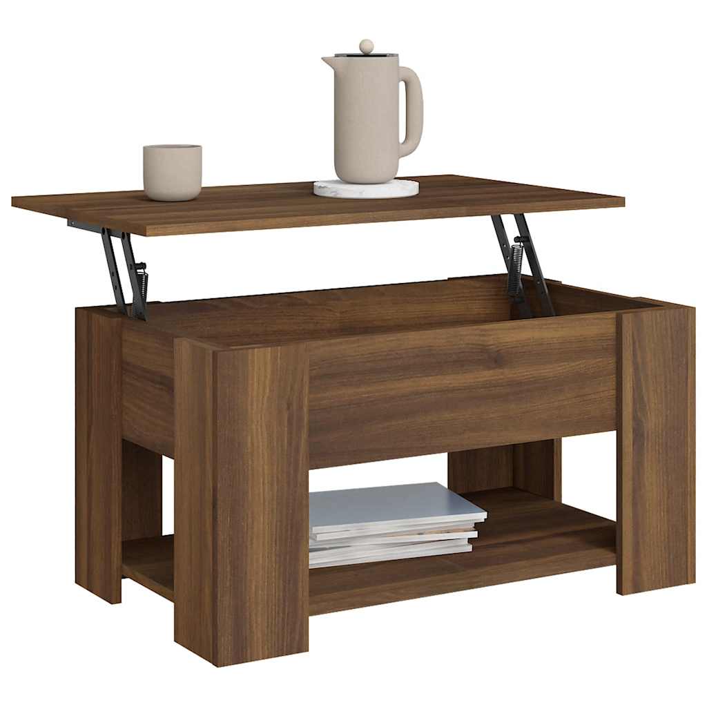 Salontafel 79x49x41 cm bewerkt hout bruin eikenkleur