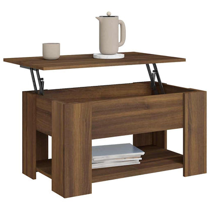 Salontafel 79x49x41 cm bewerkt hout bruin eikenkleur