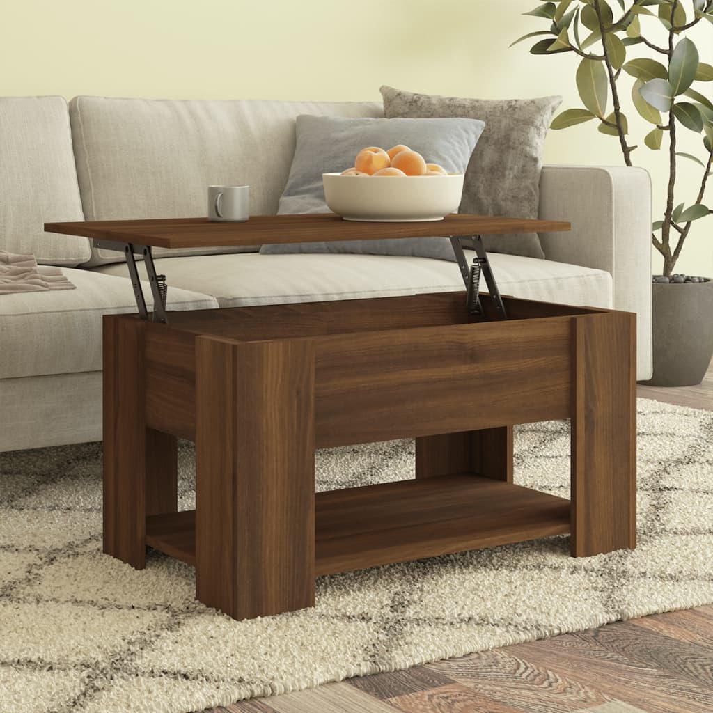 Salontafel 79x49x41 cm bewerkt hout bruin eikenkleur