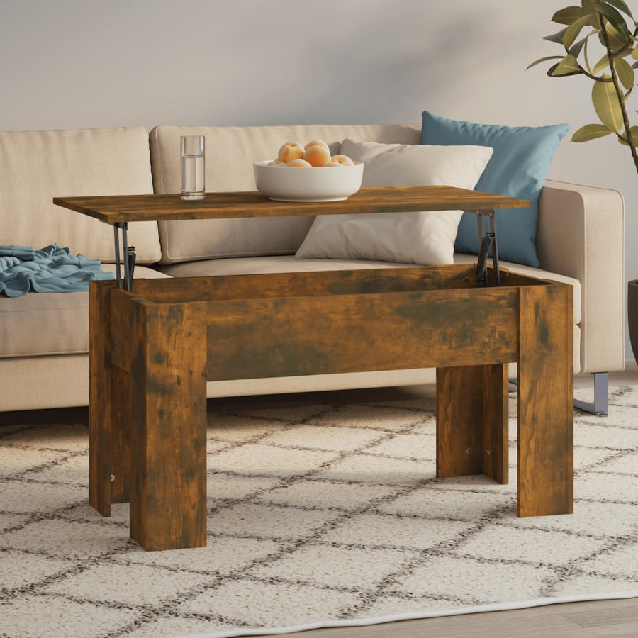 Salontafel 101X49X52 Cm Bewerkt Hout Kleurig 101 x 49 x 52.5 cm