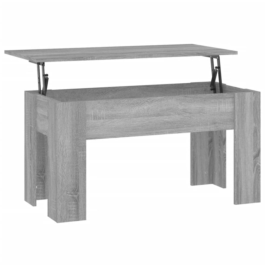 Salontafel 101X49X52 Cm Bewerkt Hout Eikenkleurig 101 x 49 x 52.5 cm