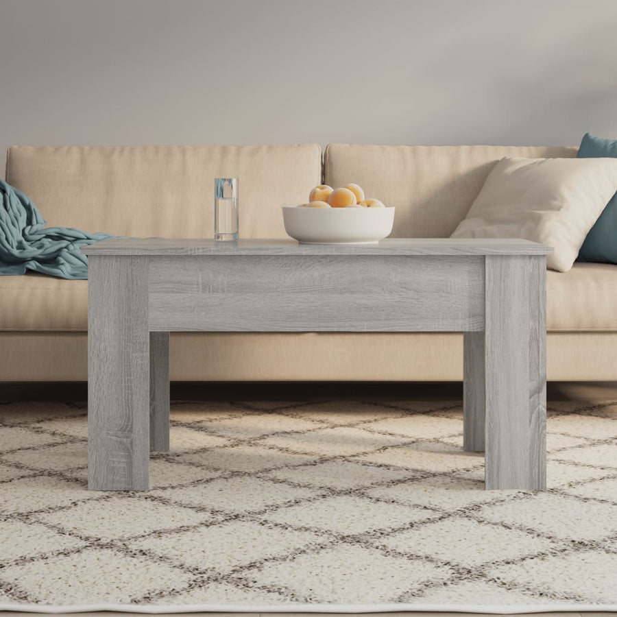Salontafel 101X49X52 Cm Bewerkt Hout Eikenkleurig 101 x 49 x 52.5 cm