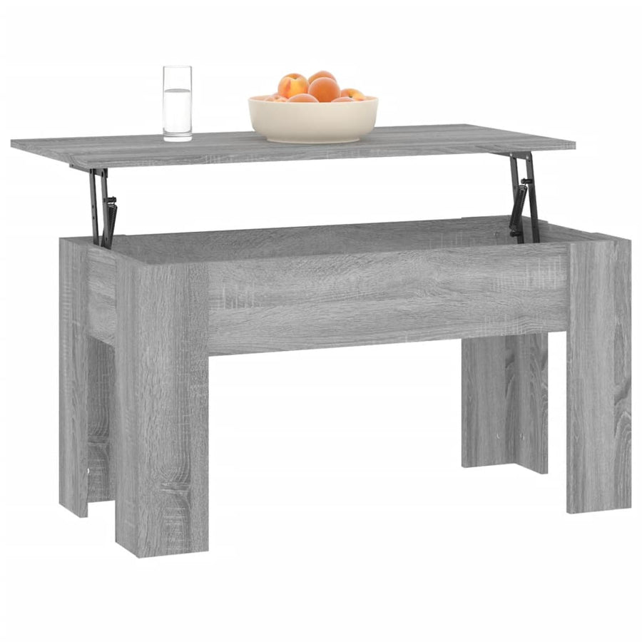 Salontafel 101X49X52 Cm Bewerkt Hout Eikenkleurig 101 x 49 x 52.5 cm