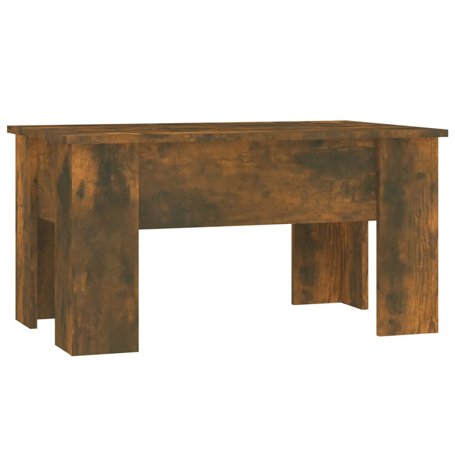 Salontafel 79X49X41 Cm Bewerkt Hout Gerookt Eikenkleurig