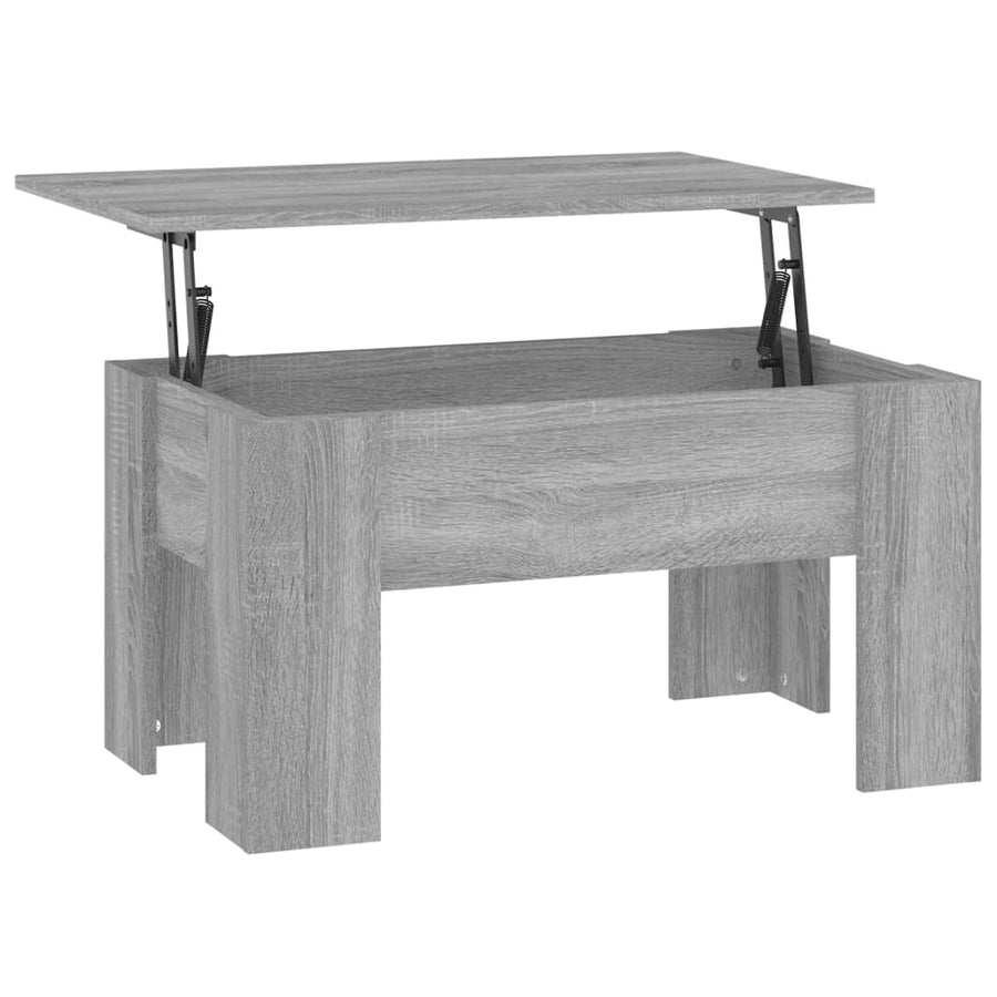 Salontafel 79X49X41 Cm Bewerkt Hout Eikenkleurig 79 x 49 x 42.5 cm