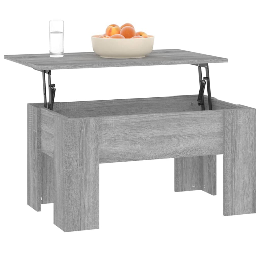 Salontafel 79X49X41 Cm Bewerkt Hout Eikenkleurig 79 x 49 x 42.5 cm