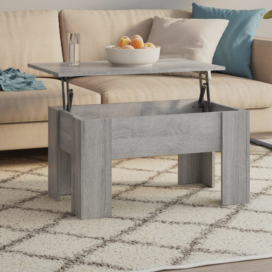 Salontafel 79X49X41 Cm Bewerkt Hout Eikenkleurig 79 x 49 x 42.5 cm