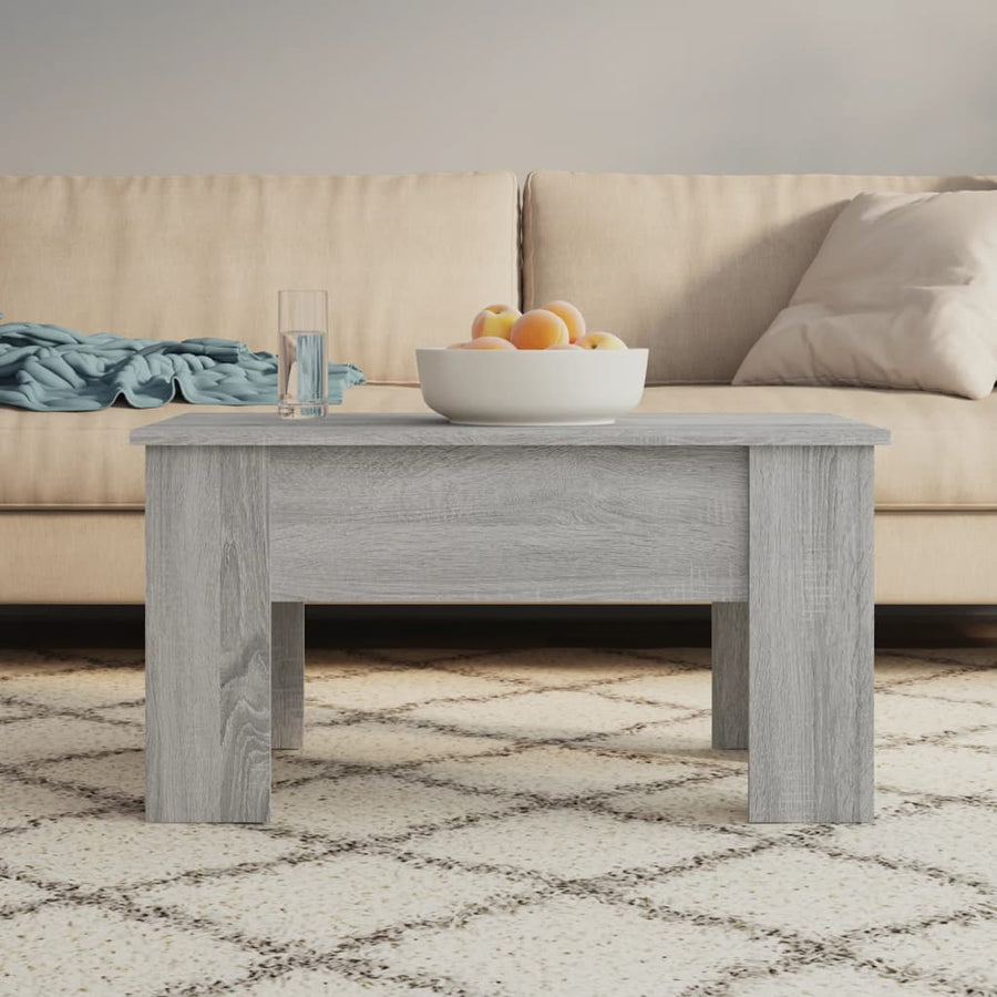 Salontafel 79X49X41 Cm Bewerkt Hout Eikenkleurig 79 x 49 x 42.5 cm
