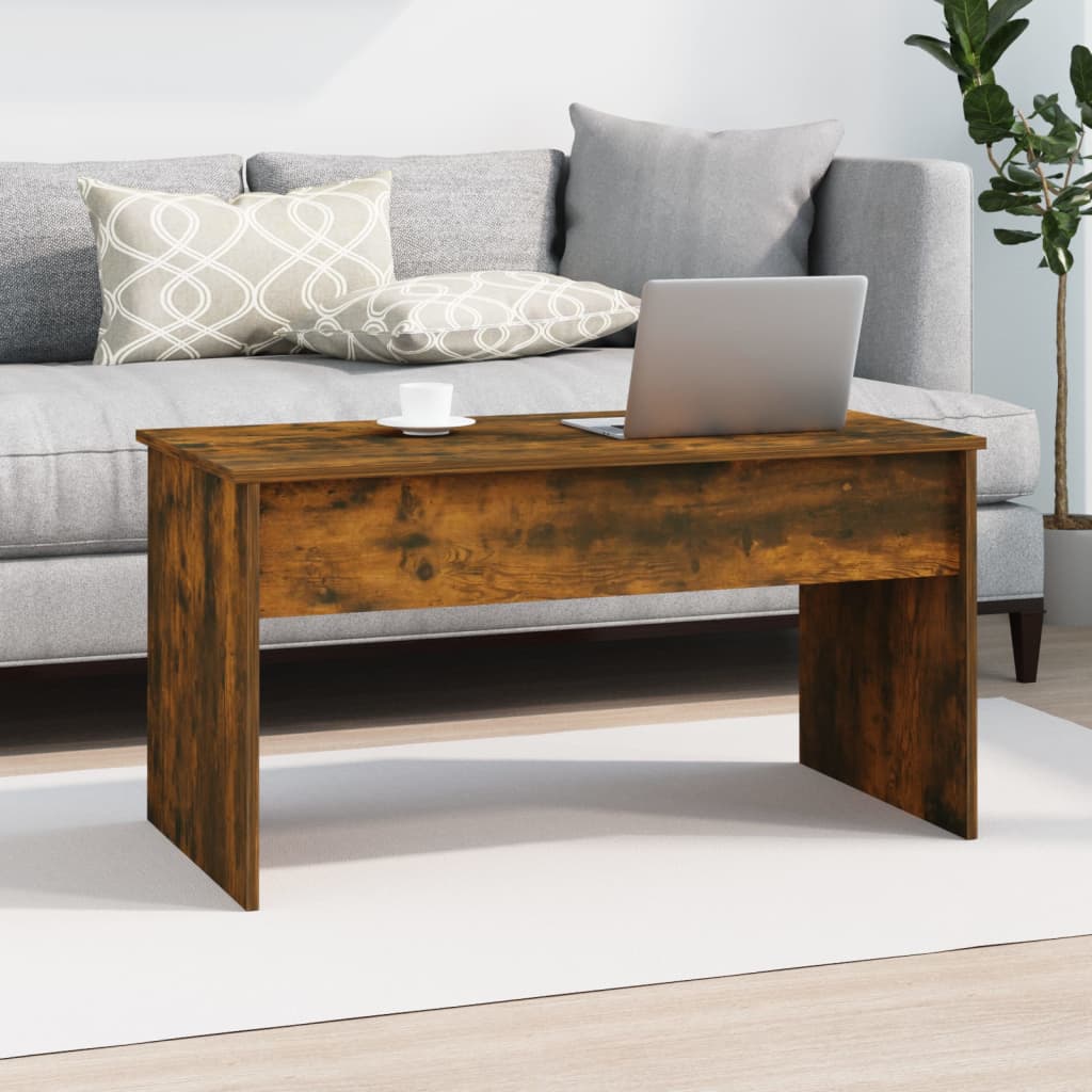 Salontafel 102x50,5x52,5 cm bewerkt hout gerookt eikenkleurig
