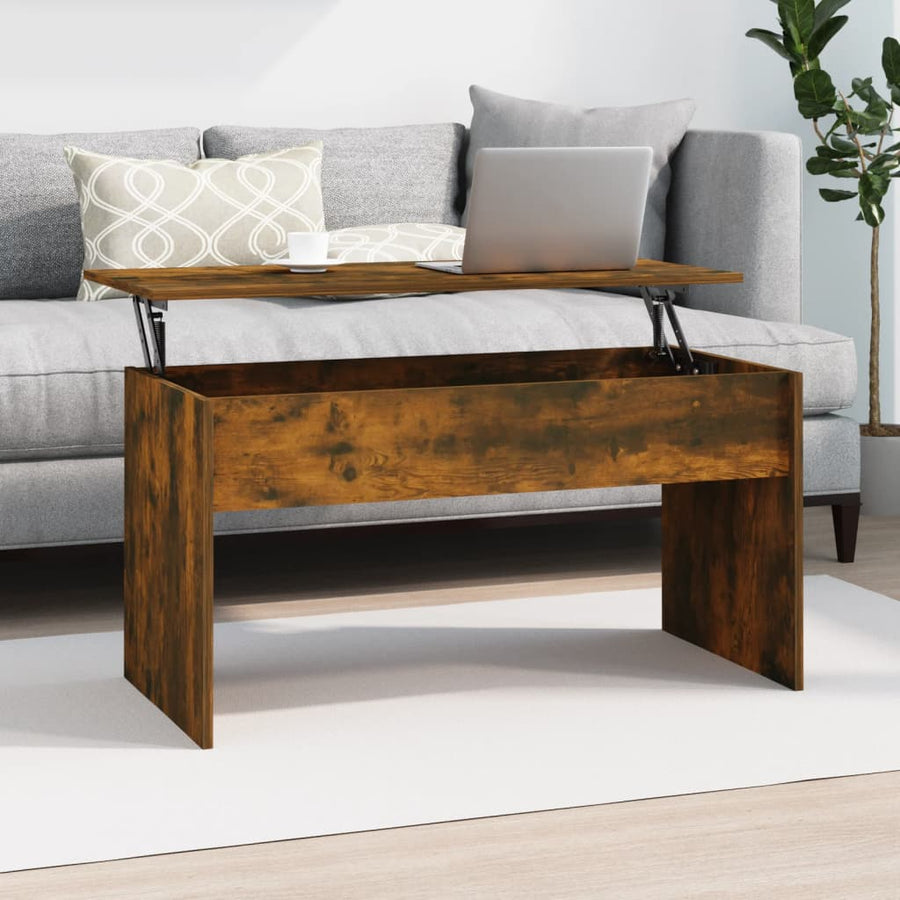 Salontafel 102x50,5x52,5 cm bewerkt hout gerookt eikenkleurig