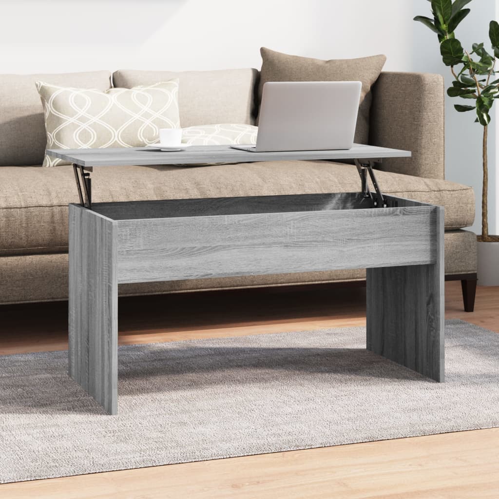 Salontafel 102X50,5X52,5 Cm Bewerkt Hout Eiken 102 x 55 x 52.5 cm