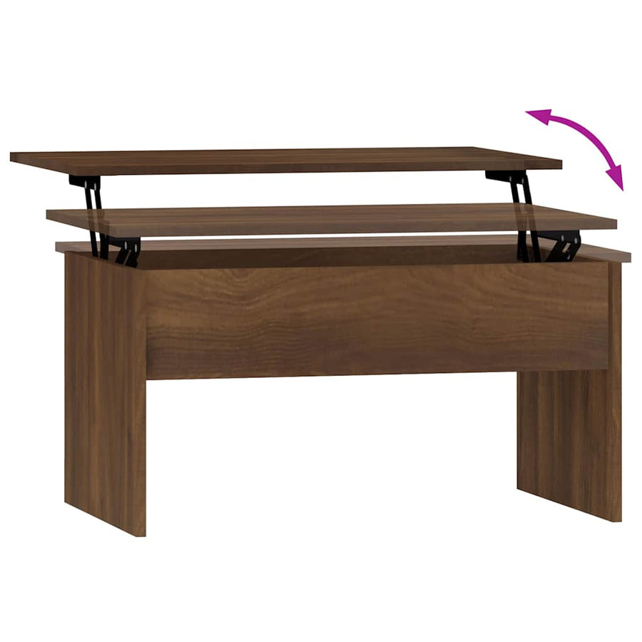 Salontafel 80x50,5x41,5 cm bewerkt hout bruin eikenkleur