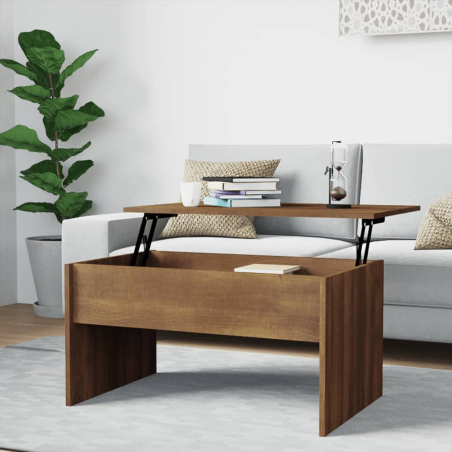 Salontafel 80x50,5x41,5 cm bewerkt hout bruin eikenkleur