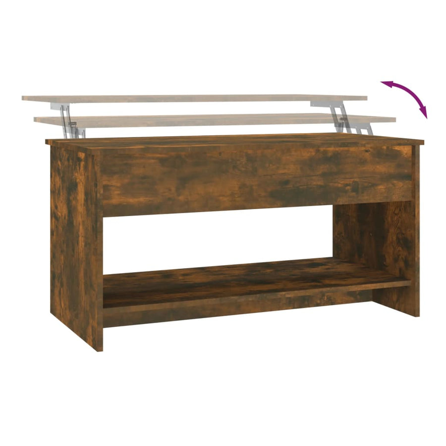 Salontafel 02X50X52,5 Cm Bewerkt Hout Kleurig Gerookt eiken