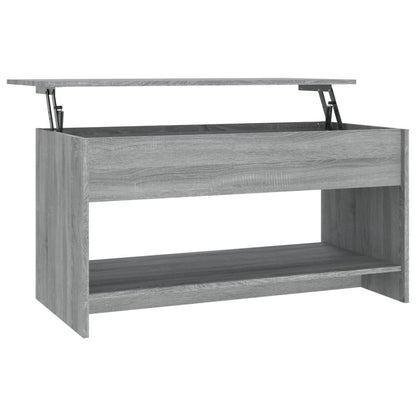 Salontafel 102X50X52,5 Cm Bewerkt Hout Eikenkleur Grijs sonoma