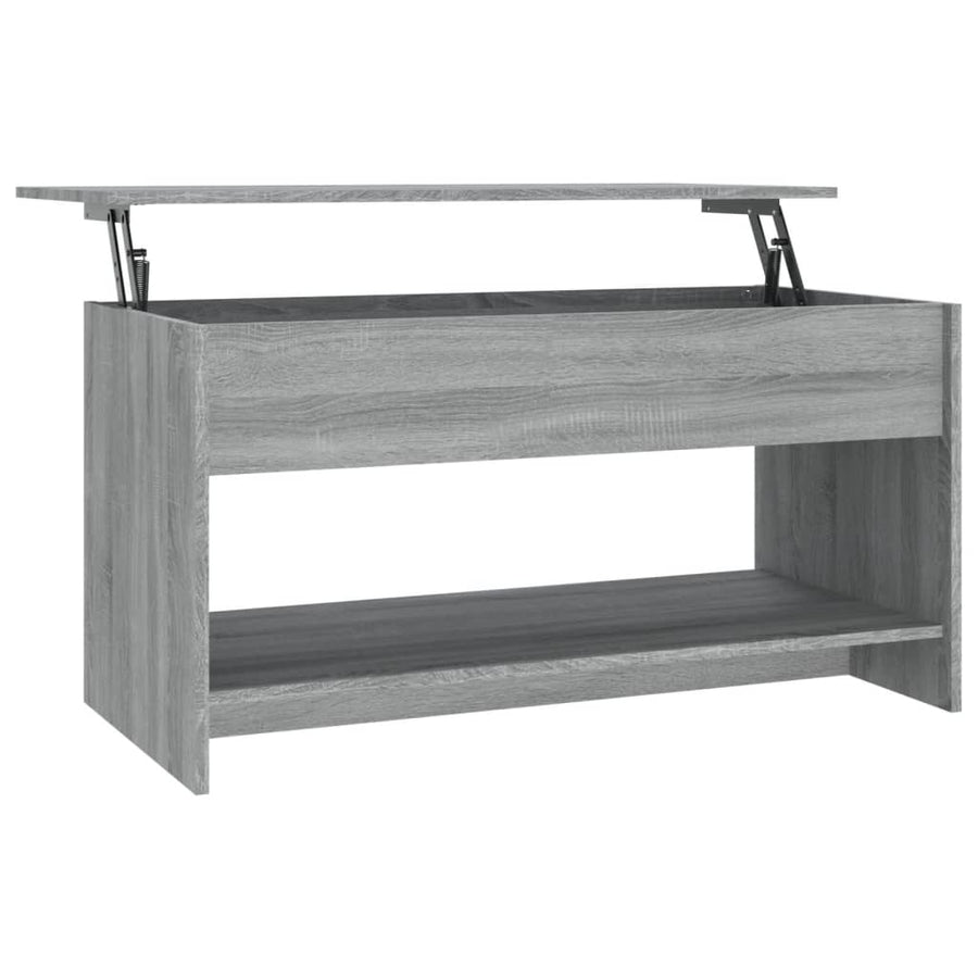 Salontafel 102X50X52,5 Cm Bewerkt Hout Eikenkleur Grijs sonoma