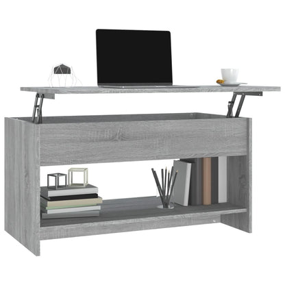Salontafel 102X50X52,5 Cm Bewerkt Hout Eikenkleur Grijs sonoma