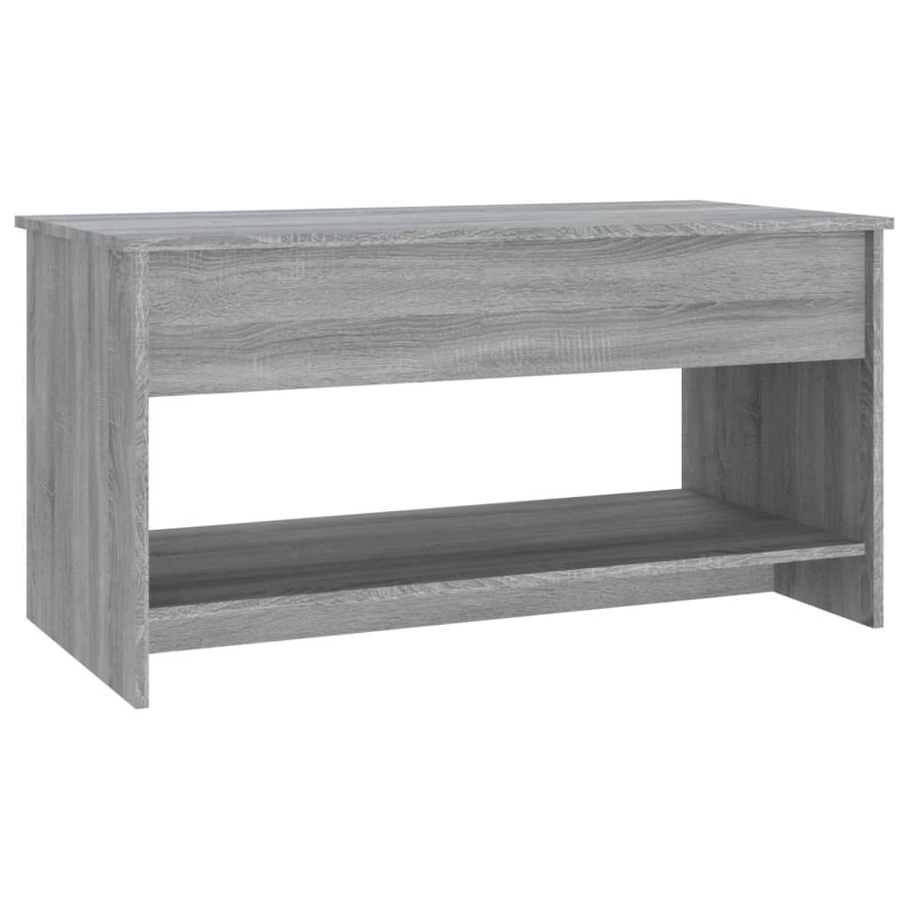 Salontafel 102X50X52,5 Cm Bewerkt Hout Eikenkleur Grijs sonoma