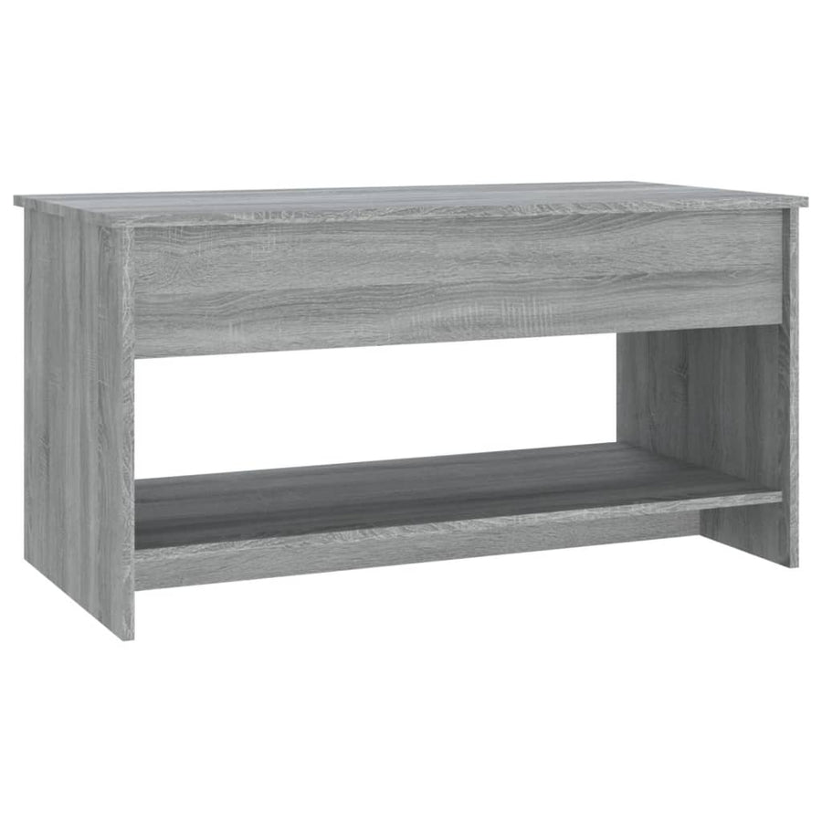 Salontafel 102X50X52,5 Cm Bewerkt Hout Eikenkleur Grijs sonoma