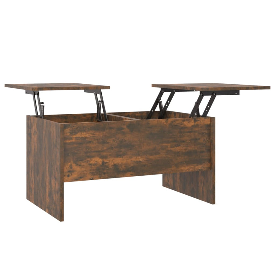 Salontafel 80X50X42,5 Cm Bewerkt Hout Kleurig Gerookt eiken