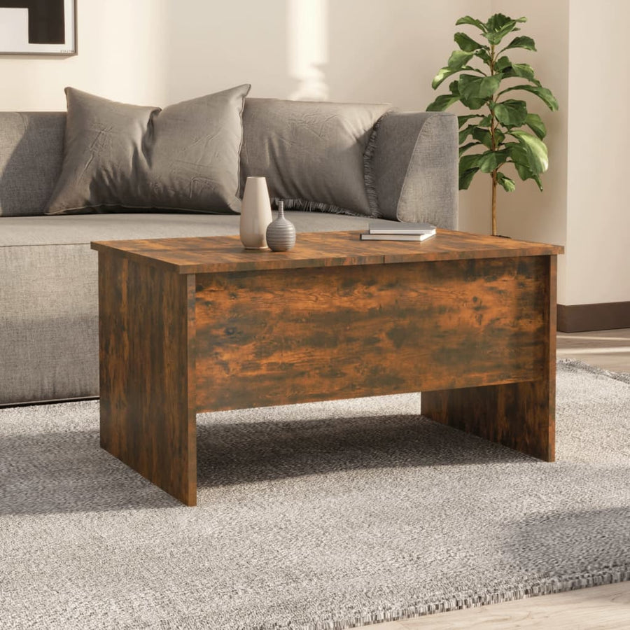 Salontafel 80X50X42,5 Cm Bewerkt Hout Kleurig Gerookt eiken