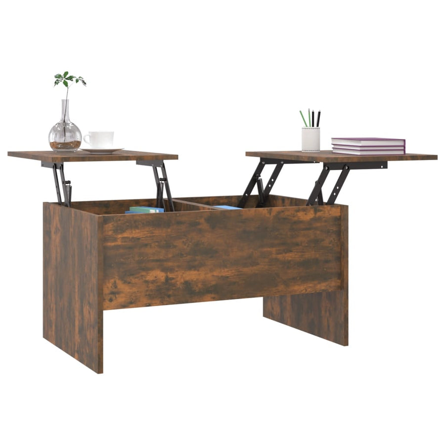 Salontafel 80X50X42,5 Cm Bewerkt Hout Kleurig Gerookt eiken